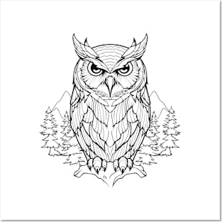 Owl Bird Animal Freedom World Wildlife Wonder Vector Graphic Posters and Art